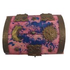 Vintage Camel Bone Brass Hinged Lined Trinket Box Gypsy Rose Style India