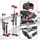 Bigreat Black Drywall Stilts 18-30 Inch Height Adjustable Lifts Aluminum Tool