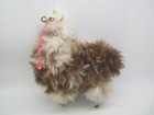 Handmade Real Fur Vintage Alpaca Llama Stuffed Plush Peru 12    Figurine Toy