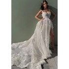 Bohemian Sleeveless Lace Wedding Dress Applique And Pleated A-line Bridal Gown