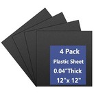Pack Black Plastic Sheets Flexible High Tensile Plastic 12x12x0 04 In 4