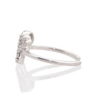 Simulated Diamond Bow Shape Toe Ring Adjustable Silver  14k White Gold Plated