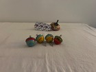 Vintage Gibbs Tin Litho Spinning Tops - Lot Of 4 - Made In Usa