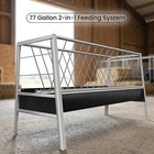 Livestock Trough 2 In 1 Pasture Hay Dispenser 55 Gallon Livestock Trough With