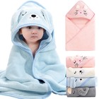 Cartoon Animal Baby Bath Towels Soft Newborn Hooded Towel Blanket Toddler