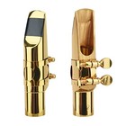 Alto Sax Saxophone Mouthpiece W cap   Ligatures  Brass Metal Eb Alto Gold - 7c