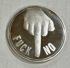 Decision Maker Coin - F  k Yeah f  k No Middle Finger Coin - Silver Tone