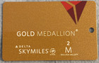 Delta Skymiles Gold Medallion 2 Million Miler Metal Luggage Bag Tag