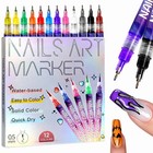 12 Pcs Nail Art Markers Pens Fine Tip Water Based Quick Dry Ink Diy Manicure Set
