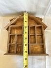 Vintage Thimbles   Chatski Display Case - Wood Barn House Shaped Curio Shelf