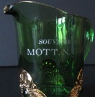 Early 20th Century Souvenir Eapg Green Glass Creamer Pitcher Mott North Dakota