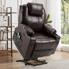 Electric Power Lift Recliner Chair For Elderly Heated Massage Pu Leather Sofa
