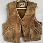 Vintage Schott Usa Genuine Shearling Vest Never Worn Size 46 Western Americana