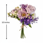 Lavender Purple Artificial Bouquet Real Touch Roses Gerbera Daisy Wedding Bouque