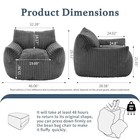 Giant Plush Bean Bag Chair For Adults - Xl Sofa Chair - Grey