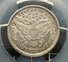 1899-p Barber Quarter 25c - Pcgs Graded Vf35 - Purple Core W  Green Cac Sticker