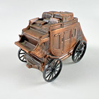 Metal Stage Coach Copper Plated Coin Piggy Bank 1974 Banthrico - Vintage