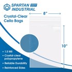 Spartan Industrial 8 x10  200 Clear Resealable Cello Poly Bag Self Seal Food Saf