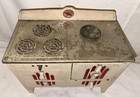 Vintage Kingston Model 312 Child s Electric Tan   Red Metal Toy Stove