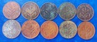 Lot Of 10 Israel Palestine British Mandate 1 Mil Coins 1927-1946 - Lower Grades