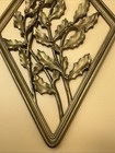 Syroco Wood Gold Retro Floral Flower Mid Century Wall Plaque