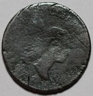 1797 Liberty Cap Half Cent - 1 Over 1 - Plain Edge - Damage - 1 2c Copper Coin