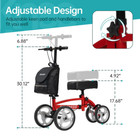 Elenker Steerable Foldable Knee Walker With Basket And Dual Brake     Red- 33  Off