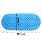 Mildew Resistant Bath Safety Mat With Suction Cups  Blue Non-slip Bathtub Mat
