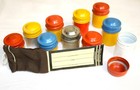 Lot Of 10 Vintage Kodak   2 Unmarked  Metal 35mm Film Canisters Containers Nice 