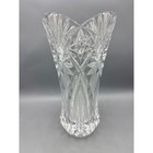 Vtg Heavy Lead Crystal Vase Pinwheel Starburst Cut Glass 12 Inch Centerpiece