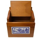Vintage Wood Wall Hanging Counter Top Recipe Card Storage Box Holder W dividers