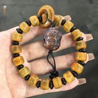Tibetan Yak Buddhist Bracelet - 108 Prayer Beads W  Carved Buddha Head