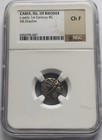 Ancient Greek Silver Drachm Coin 88- 84 Bc Caria Rhodes Helios Rose  Zenon Ngc F