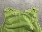 Vintage 60s 70s Lingerie Nightie Nylon Green Sheer Maxi Gown Euc M Lace Buttons