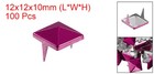 100pcs Square Pyramid Rivets 12mm Two-jaw Studs Spikes  rose Red 