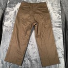 Vintage French Military Wool Trousers Men   s 44 Brown Pleated 40s Ww2 Pants