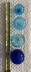 Vintage Japanese Glass Fishing Floats Mixed Shades Of Blue Set Of 4 Nautical Uki