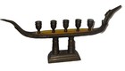 Vintage Mcm Royal Barge Brass Dragon Boat Candelabra 5 Candle Holder Fun