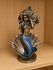 Mermaid In Seashell Fantasy Ocean Goddess Statue Nautical Mythology Figurine