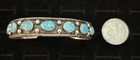 Reed Charley Signed Navajo Handmade Sterling   Kingman Stone Cuff Bracelet