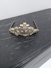 Vintage Large Doll Size Silver Metal Tiara With Clear Stones  Free Shipping