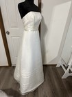 David s Bridal T8792 Ivory Strapless A-line Satin Wedding Dress Size 4