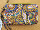 New Vera Bradley Outlet Essential Zip Wristlet Cotton Buta Spray