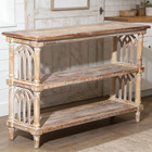 Farmhouse Entryway Wooden 3 - Tier Console Table Vintage Sofa Table With Shelf