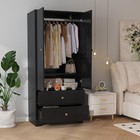71  Wooden Armoire Wardrobe Closet Furniture With 2 Drawers Hanging Rod Cabinet