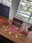 Jack Rabbit Creations Suitcase Playset Fire Station Truck Ladder Pretend Stem