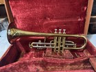 Vintage Getzen Super Deluxe Elkhorn Wi Cornet Trumpet Serial g2393 Original Case