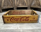 Vintage 1964 Yellow Wooden Coke Bottle Crate Coca cola Wood Box Chattanooga  Tn