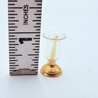 Dollhouse Miniature Brass Hurricane Lamp With Wax Candle Stick Marked Jbbw