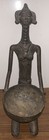 Antique Seated W bowl Ndebele African Woman Bronze Statue 9 25 